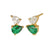 Sofia Green/Clear Teardrop Stud Earrings - Gold - AS22TRE06