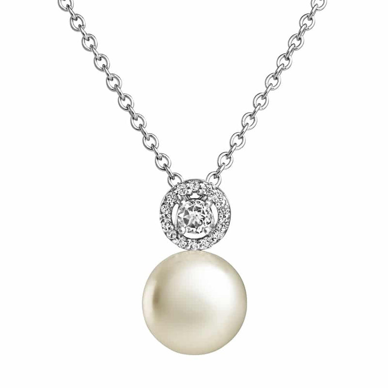 Amberley Halo Pearl Pendant - Silver - 1703641