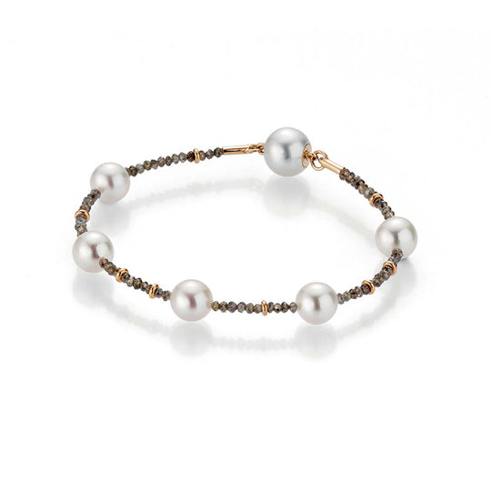 Akoya Pearl & Diamond Bracelet - 18ct Rose Gold - 5-22812-03