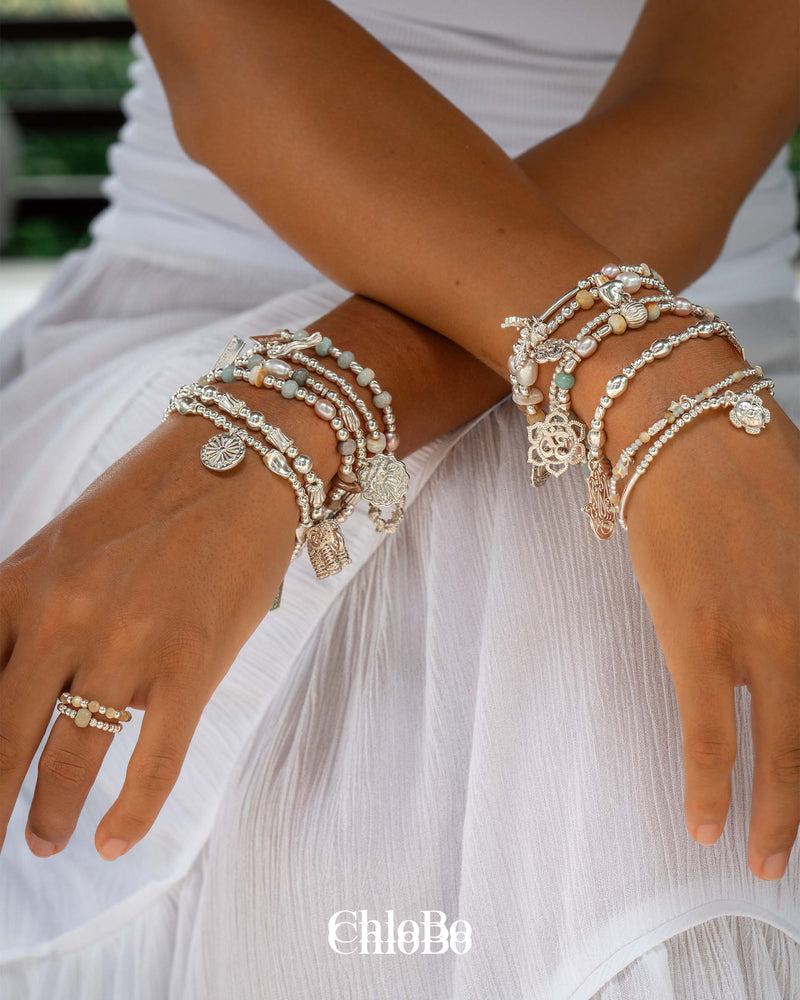 Divine Lotus Bracelet - Silver - SBAP3528