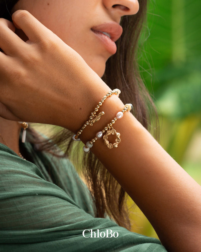 Peace & Balance Set Of 2 Bracelets - Gold - GBSETAPS3539