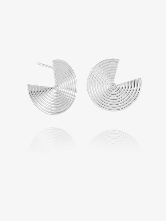 Front Facing Evolve Illusion Earrings - Silver - PME12S