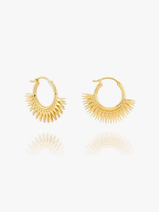 Rising Sun Hoop Earrings - Gold - DSE11GP