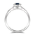 18ct White Gold Round Brilliant Cut Teal Sapphire & Diamond Ring