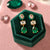 Frida Statement Rose/Emerald Drop Earrings - Gold - AS22TRE17