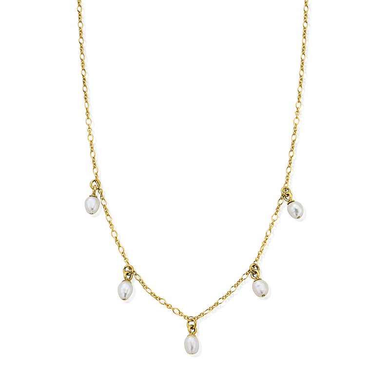 Ethereal Multi Pearl Drop Necklace - Gold - GNFRMULP