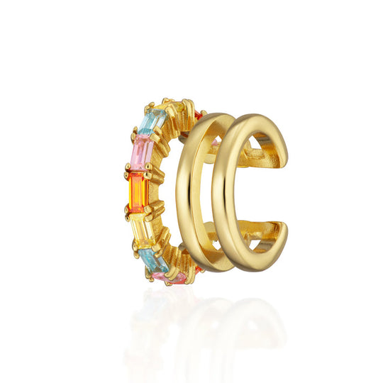 Hannah Martin Rainbow Triple Band Ear Cuff - Gold - SPG-421