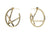 Small Alphabet Hoop Earrings, Letter K - Gold