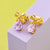 Amelia Bow Stud Earrings, Lime & Lilac - Gold - AS22TRE33