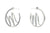 Small Alphabet Hoop Earrings, Letter M - Silver