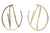 Large Alphabet Hoop Earrings, Letter N - Gold