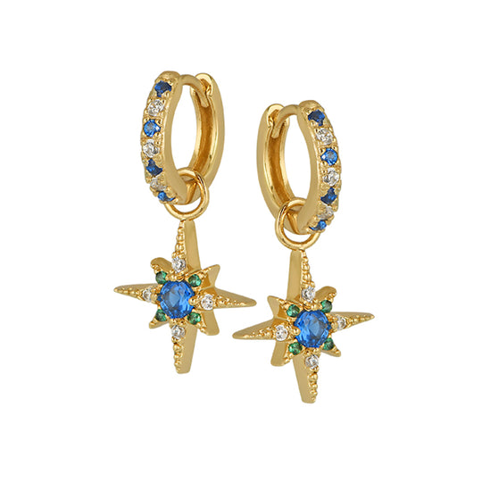 Nova North Star Huggie Earrings - Gold - AS22SGE06
