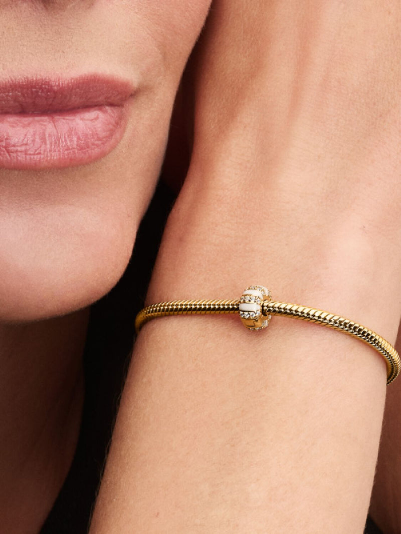 Stones & Enamel Clip Charm - 14ct Gold Plated - 763785C01