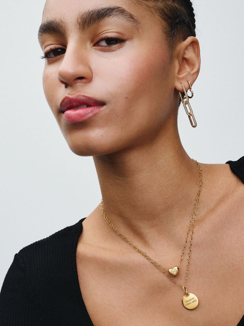 Be Love Engravable Heart Charm - 14ct Gold Plated -763439C00