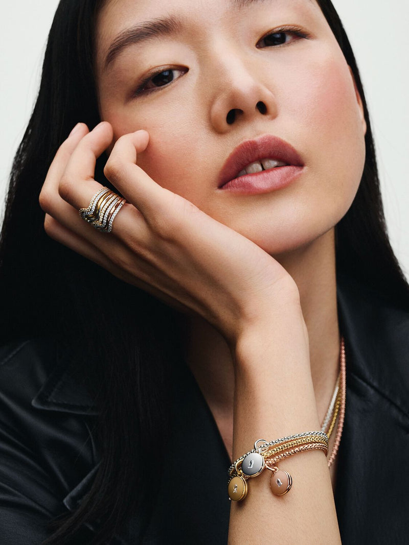 Sparkling Wave Ring - 14ct Gold Plated - 162539C01