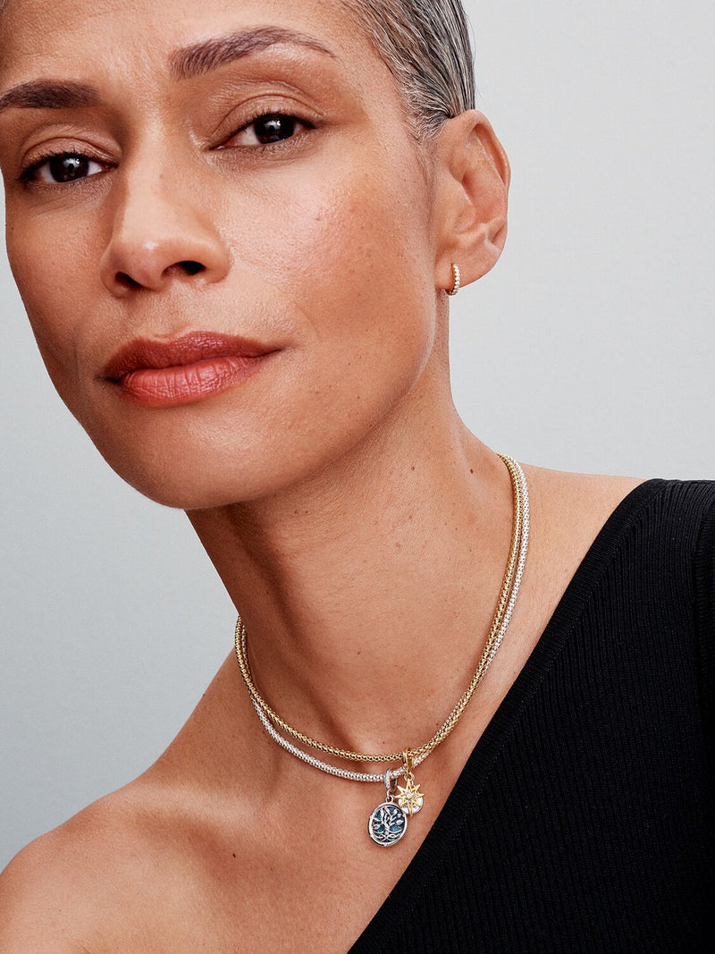 Glow-in-the-dark Infinity Tree Double Dangle Charm - Sterling Silver - 793599C01