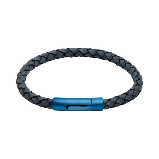 Antique Blue Leather Bracelet - B439AB