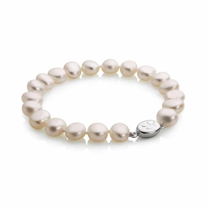 Baroque Freshwater Pearl Bracelet - White - S15S7.5