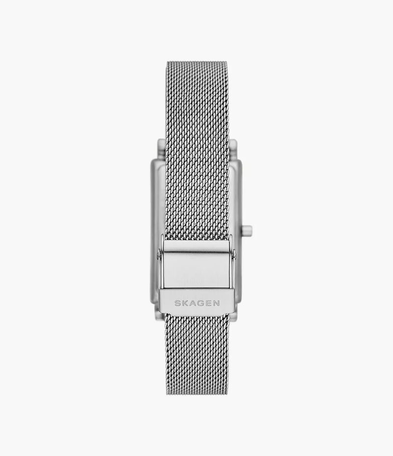 Hagen Three-Hand Stainless Steel Mesh Tank Ladies Watch - SKW3096