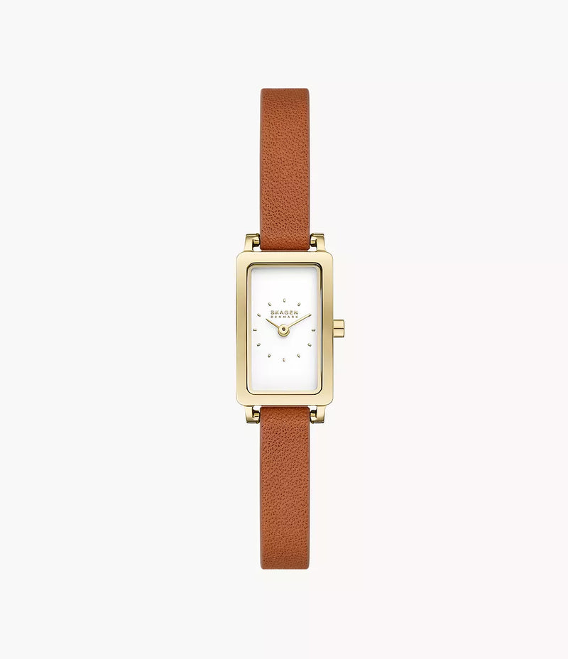 Hagen Micro Two-Hand Ladies Watch - Gold/Brown Leather - SKW3149