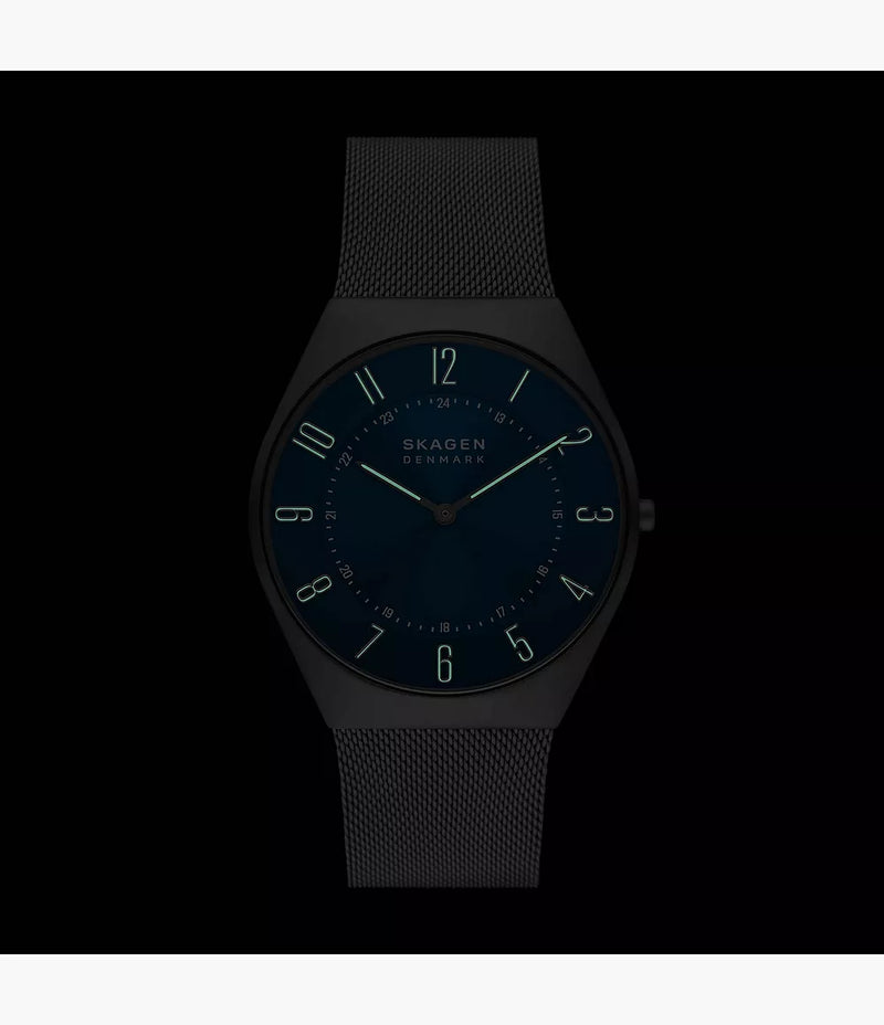 Grenen Ultra Slim Two-Hand Gents Watch - Charcoal/Blue - SKW6829