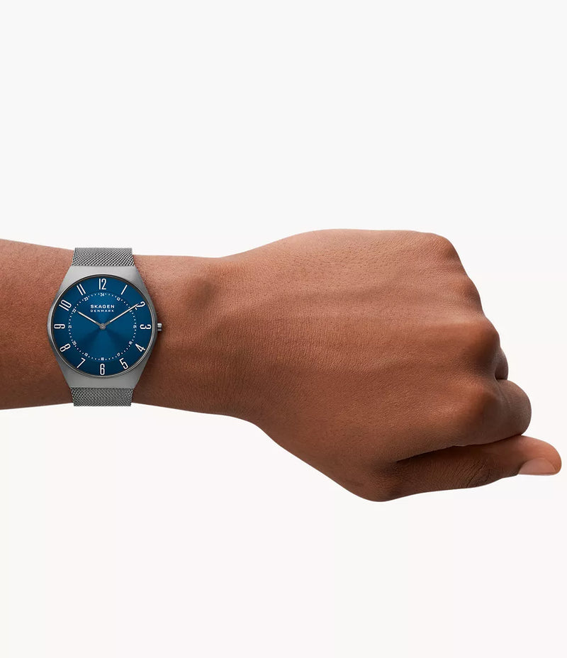 Grenen Ultra Slim Two-Hand Gents Watch - Charcoal/Blue - SKW6829