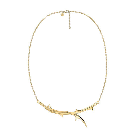 Rose Thorn Horizontal Necklace - Gold - RT018.YVNANOS