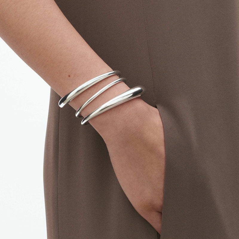 Mercy Big Twist Bangle - Silver - 20001838