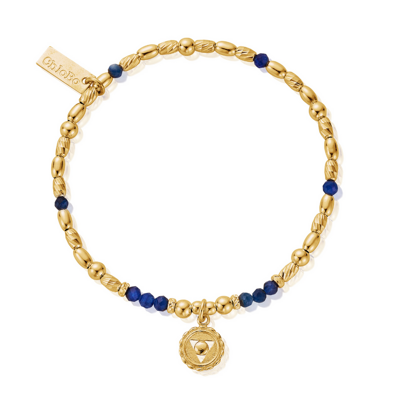 Kyanite Throat Chakra Bracelet - Gold - GBKY767