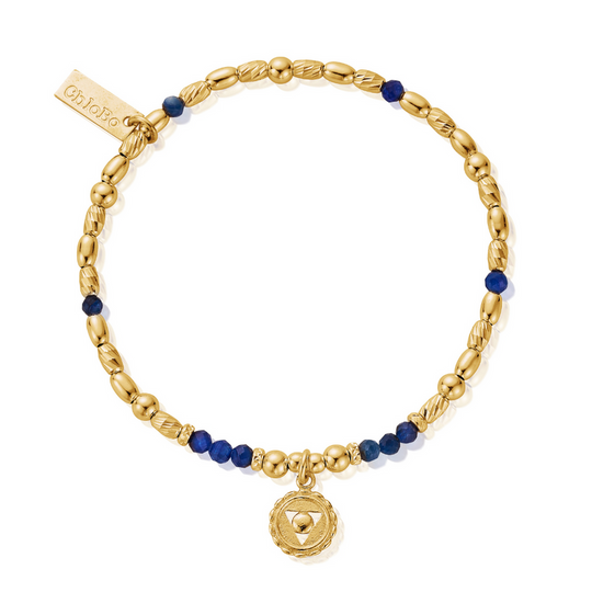 Kyanite Throat Chakra Bracelet - Gold - GBKY767