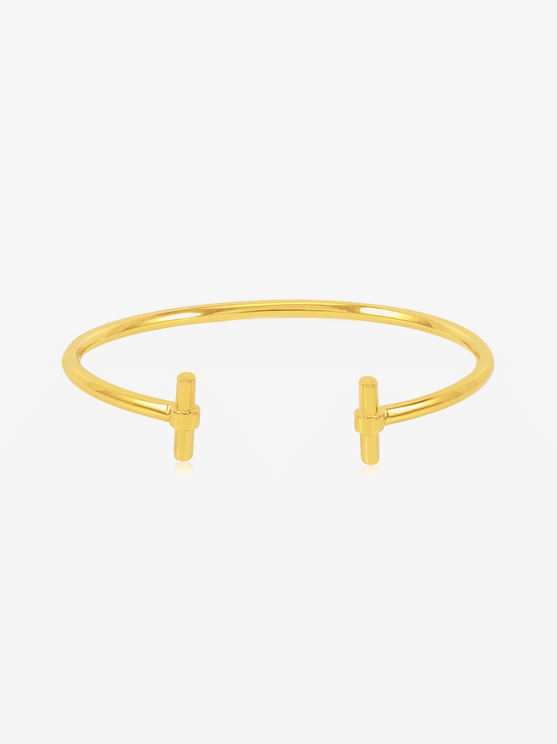 Adjustable Size T-Bar Bangle - Gold - TBB3GP