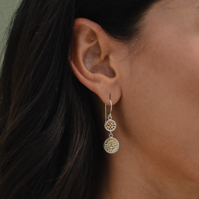 Clarity Earrings - Gold/Silver - ER10698-TWT