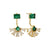 Lola Deco Fan Jacket Earrings - Emerald/Gold - AS22TRE18