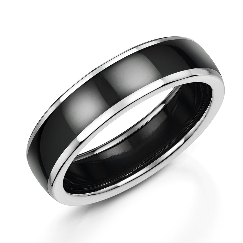 Zirconium & Platinum Wedding Ring, 6mm
