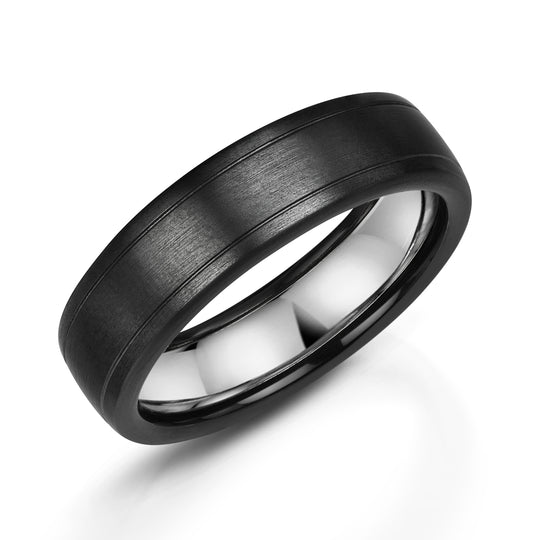 Zirconium Matte Wedding Ring, 6mm
