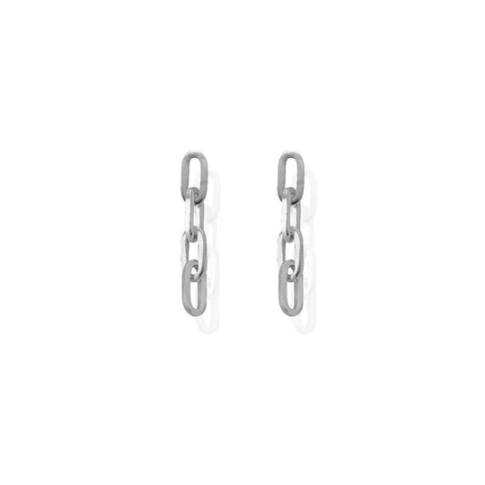 Mini Four Link Earrings - Silver - CC-S-ER-5-S1