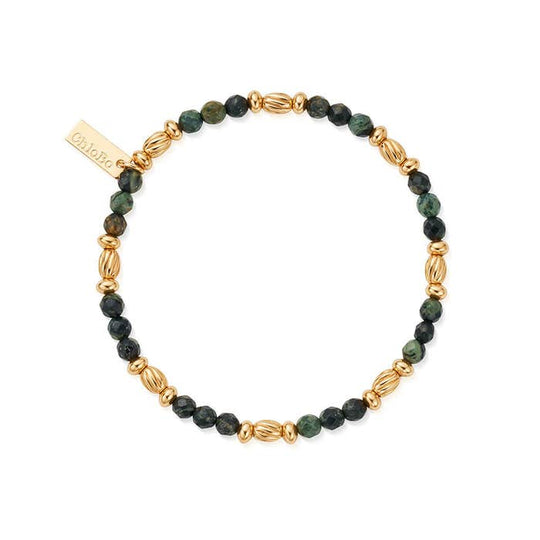 Men's Kambaba Jasper Twisted Rice Bracelet - Gold - GBKJTOM