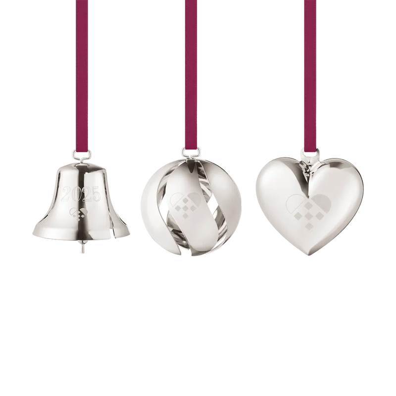 Christmas Collectable 3pcs Ornament Set, 2025 - Silver - 10020820