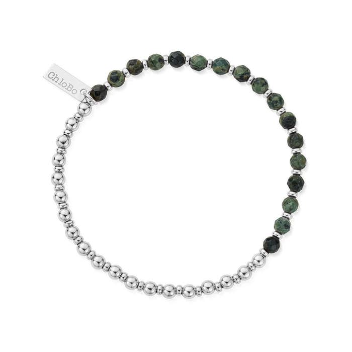 Men's Kambaba Jasper Half & Half Bracelet - Silver - SBKJRBM