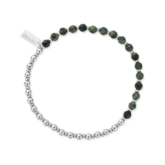 Men's Kambaba Jasper Half & Half Bracelet - Silver - SBKJRBM