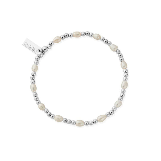 Cute Charm Pearl Bracelet - Silver - SBRPCC