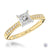 18ct Yellow Gold Princess Cut Diamond Engagement Ring - 0.65ct