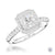 Platinum Radiant Cut Diamond Halo Engagement Ring - 0.83ct