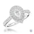 Platinum Pear Cut Diamond Cluster Engagement Ring - 0.71ct