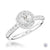 Platinum Round Brilliant Cut Diamond Cluster Engagement Ring - 0.56ct