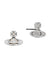 Simonetta Bas Relief Earrings - Silver/White - 62010267-02P113-CN