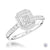 Platinum Emerald Cut Diamond Halo Engagement Ring - 0.71ct