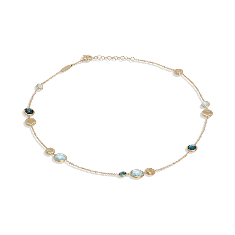 Jaipur Mixed Gemstone Necklace - Gold - CB1485-MIX725-Y