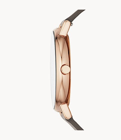 Signatur Charcoal Leather Ladies Watch