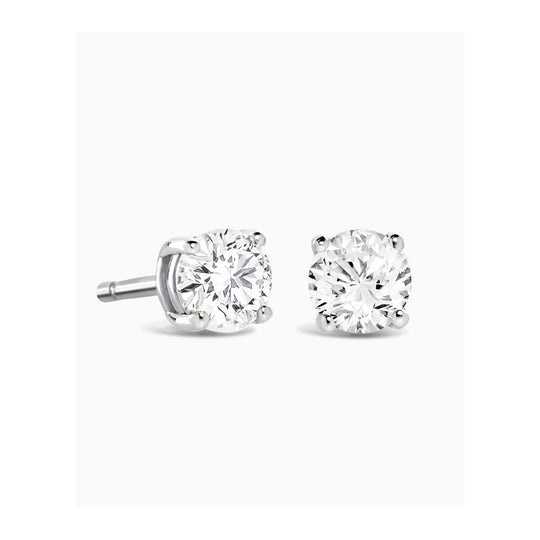 Round Solitaire Diamond Studs - 9ct White Gold - 0.40ct